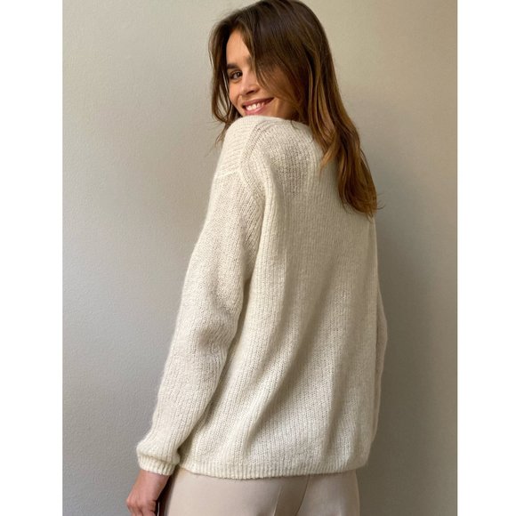 Wilfred Front To Back Cardigan / Size XS / Birch Mohair Alpaca Aritzia V-Neck - Picture 2 of 12